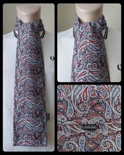 PRETTY SOUL BURGUNDY & BLUE PAISLEY HANDMADE MOD SCARF SCOOTER RETRO