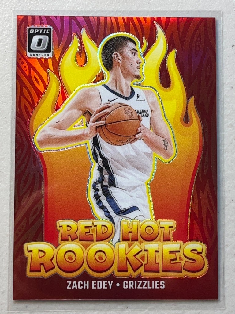 Zach Edey 2024-25 Panini Donruss Optic /99 Red Hot Rookies Red Prizm RC #4