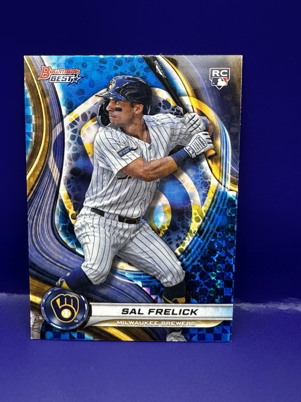 2024 Bowman’s Best SAL FRELICK RC #/150 BLUE X-FRACTOR Brewers Rookie 17