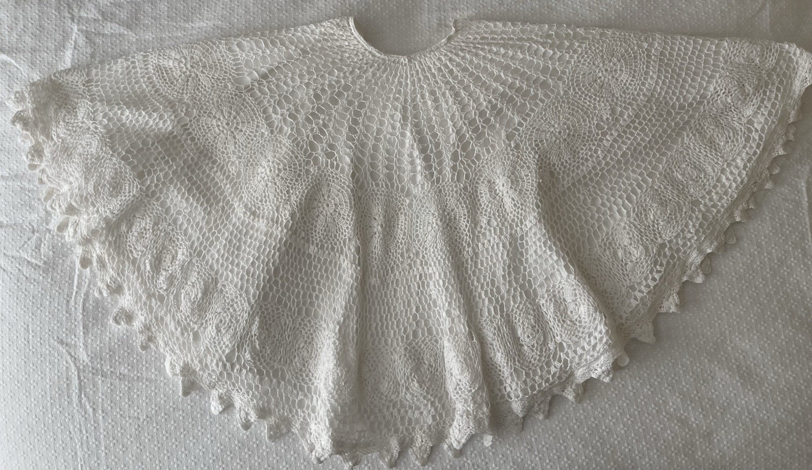 Vintage Crochet Christmas Tree Skirt and/or Crochet Lace Cape