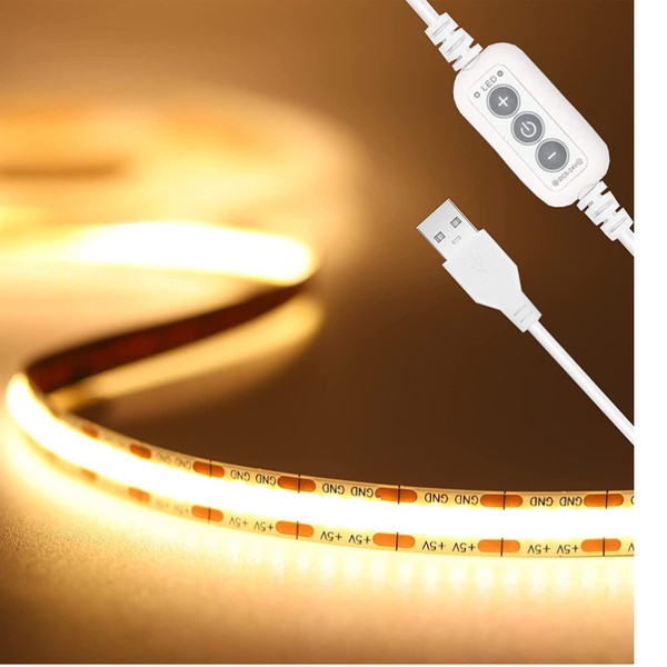 Pautix USB COB LED Streifen 2M 3000K 640Leds-image
