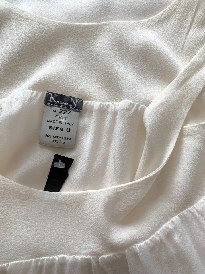 Kristensen Du Nord Tissue Silk Sleeveless Tank Top Ivory Cream Size 0 XS NWT - Image 2 of 4