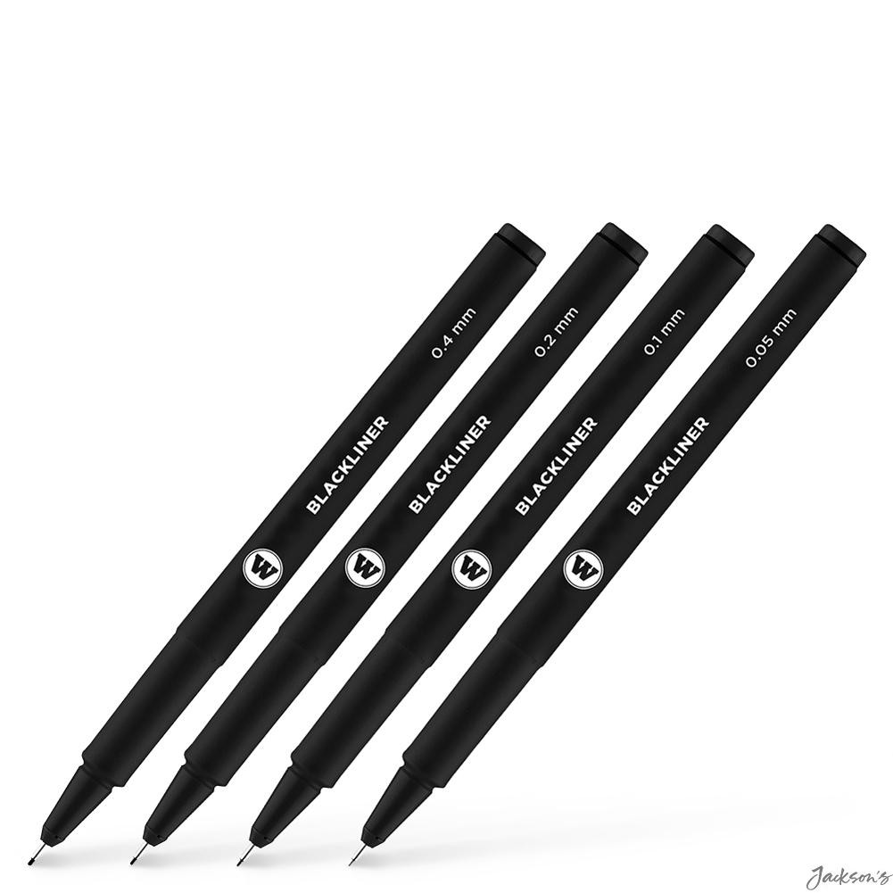 Molotow Blackliner Fineliner Pen Set Water-Based 4 Pack 0.05-0.4mm Drawing