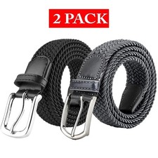 Enzo Elasticated Belts Mens Womens Stretch Woven Braided Regular Casual Belt