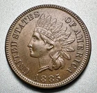 1885  INDIAN CENT   AU/UNC   BETTER DATE  #2086