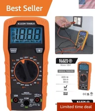 Reliable 600V AC/DC Multimeter - Tests Batteries and Current with Safety Alerts