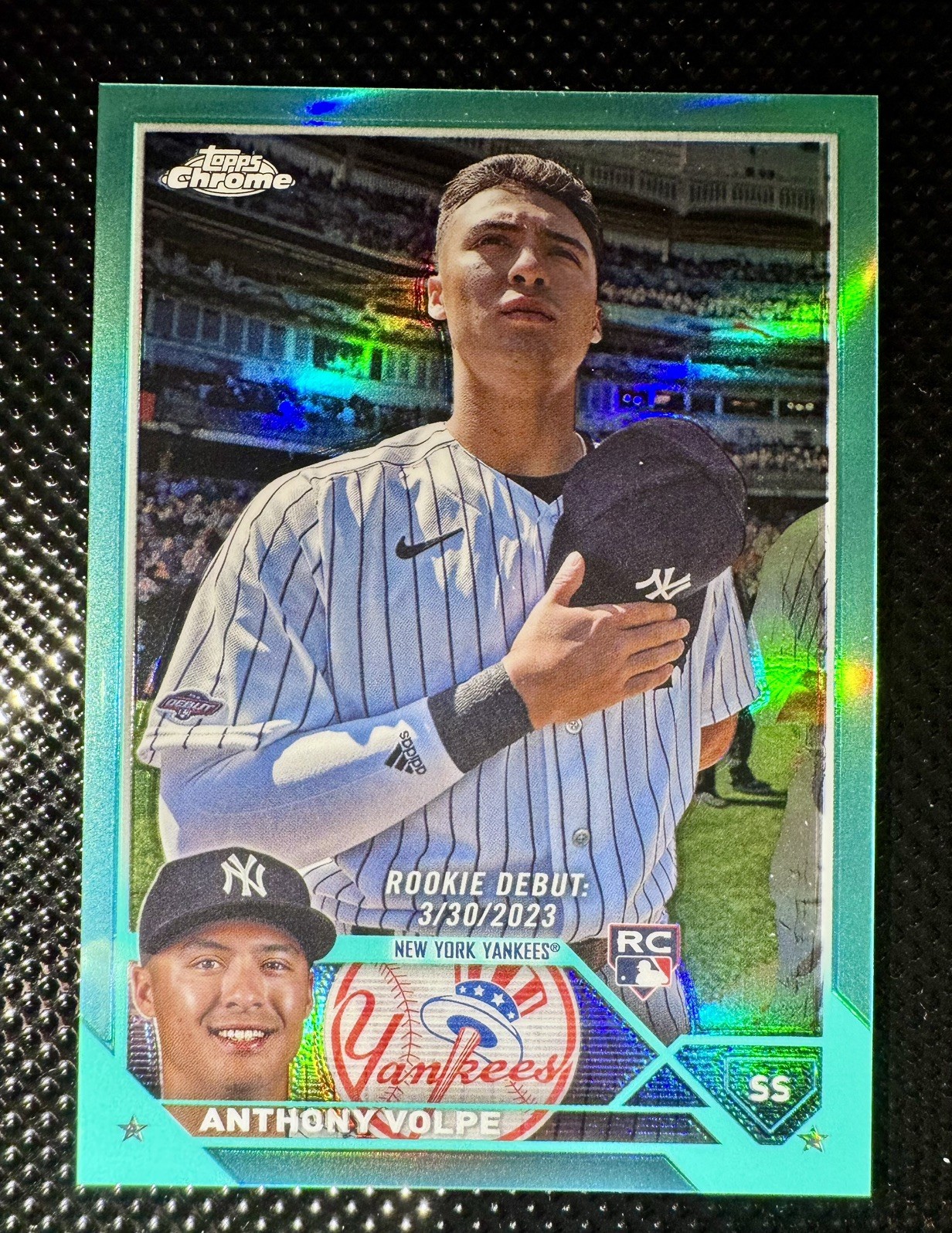 2023 Topps Chrome Update - Rookie Debut Anthony Volpe #USC35 Aqua 14/ 199 