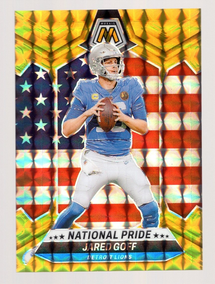 JARED GOFF 2024 PANINI MOSAIC GOLD MOSAIC PRIZM #05/10 **DETROIT LIONS** #252