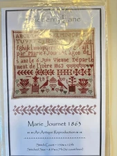 Pineberry Lane MARIE JOURNET 1863 cross stitch chart reproduction sampler