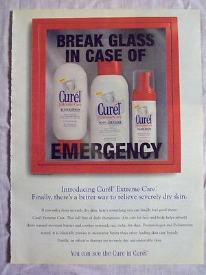 2000 Magazine Advertisement Ad Page For Curel Extreme Care Skin Products
