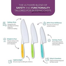 Jr. Chef Knives for Kids 3-Piece Kitchen Cooking and Baking Knife Set
