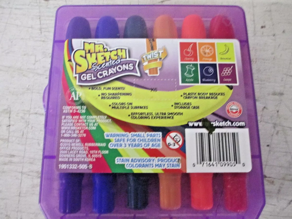 6 PK Mr. Sketch Scented Twistable Gel Crayons Assorted Colors IN