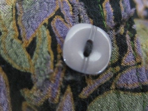 Camisa Top Vintage Hermosa Corazón Para Mujer L Púrpura Verde Floral Manga 3/4 Botón - Imagen 6 de 12