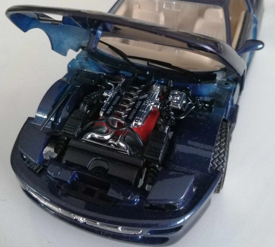 Ferrari 456 GT Bleu marine : Burago 1/24 : sans boite. "U" - Photo 3/4