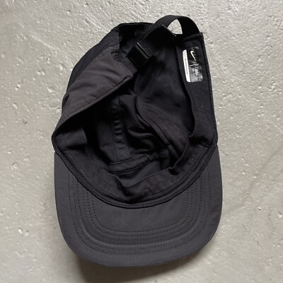 Nike AW84 Zip Pocket Dri-Fit Swoosh Check 5-Panel Cap Hat Black