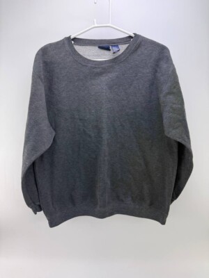 Vintage Bugle Boy Mens Plain Gray Pullover Sweatshirt Size XL