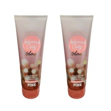 SET OF 2 NEW VICTORIA'S SECRET PINK WARM  COZY GLOW BODY LOTION, 8 FL OZ