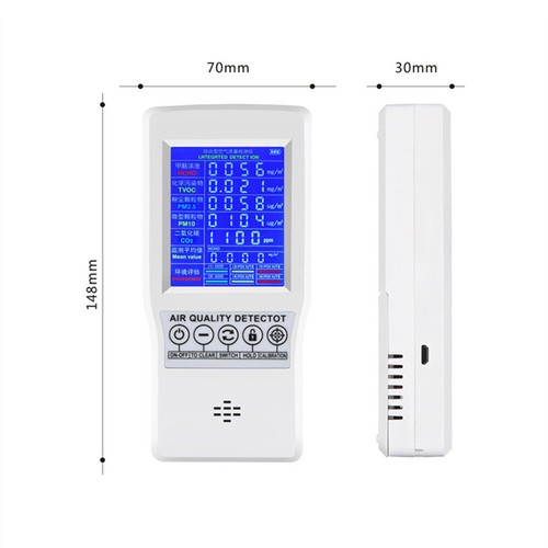 Tester Qualità Aria Portatile Monitor per Analizzatore Formaldeide PM2,5 PM10 - Foto 2 di 6