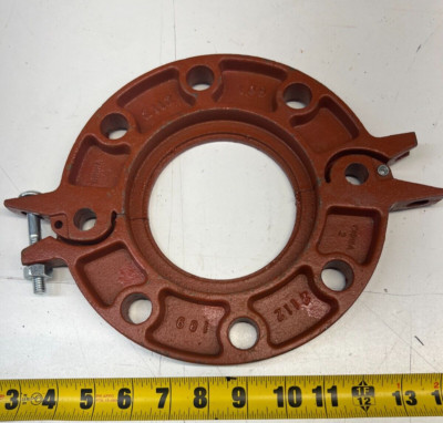 4'' SCI 65FH Hinged Flange Adapter Ductile Iron No Gasket Orange 300 psi UL List