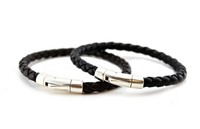 Mens Chunky Braided Leather Bracelet With Sterling Silver Clasp Mens Chunky Braided Leather Bracelet With Sterling Silver Clasp