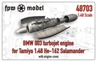 NEW! BMW 003 engine for Tamiya 1/48 scale He-162 Salamander, resin [48703]