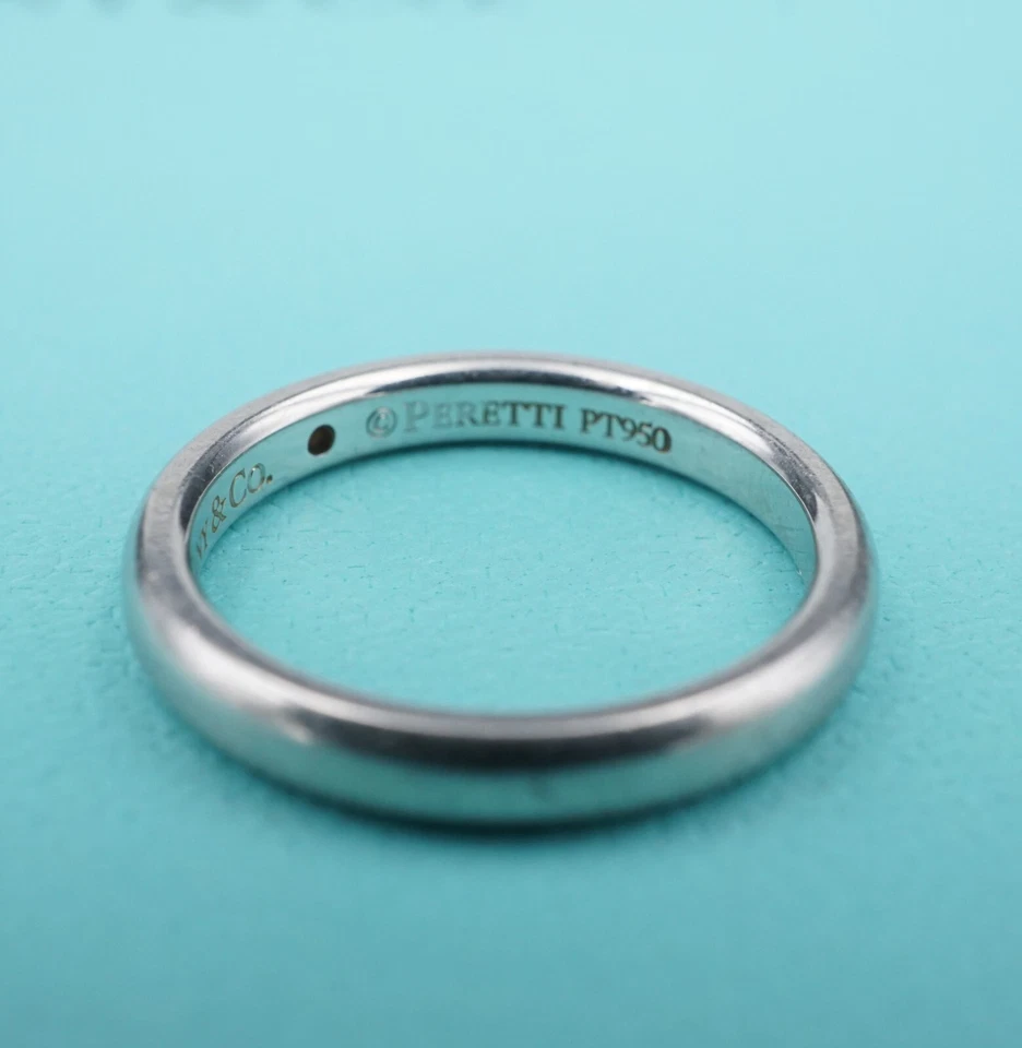 Anillo de boda Tiffany & Co. Elsa Peretti platino diamante talla 6 2,7 mm RG4223 Foto 4 de 4