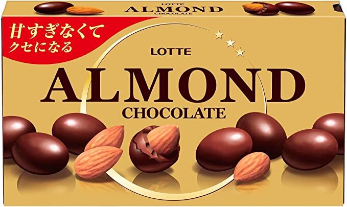 LOTTE, Almond Chocolate, 86g in 1 box, Japanese Sweets from Osaka