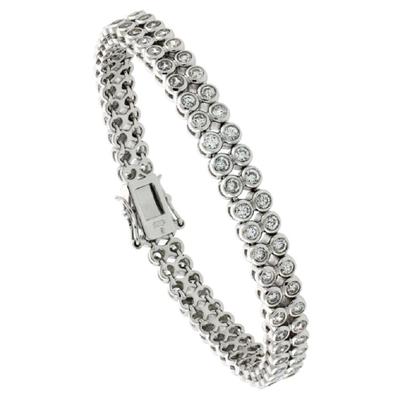Sterling Silver Tennis Bracelet w/ 2-Row 3.00 ct. size