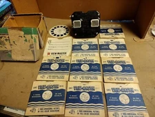 Vintage Sawyer's View-Master Bakelite Slide Viewer, Original Box and 11 Reels
