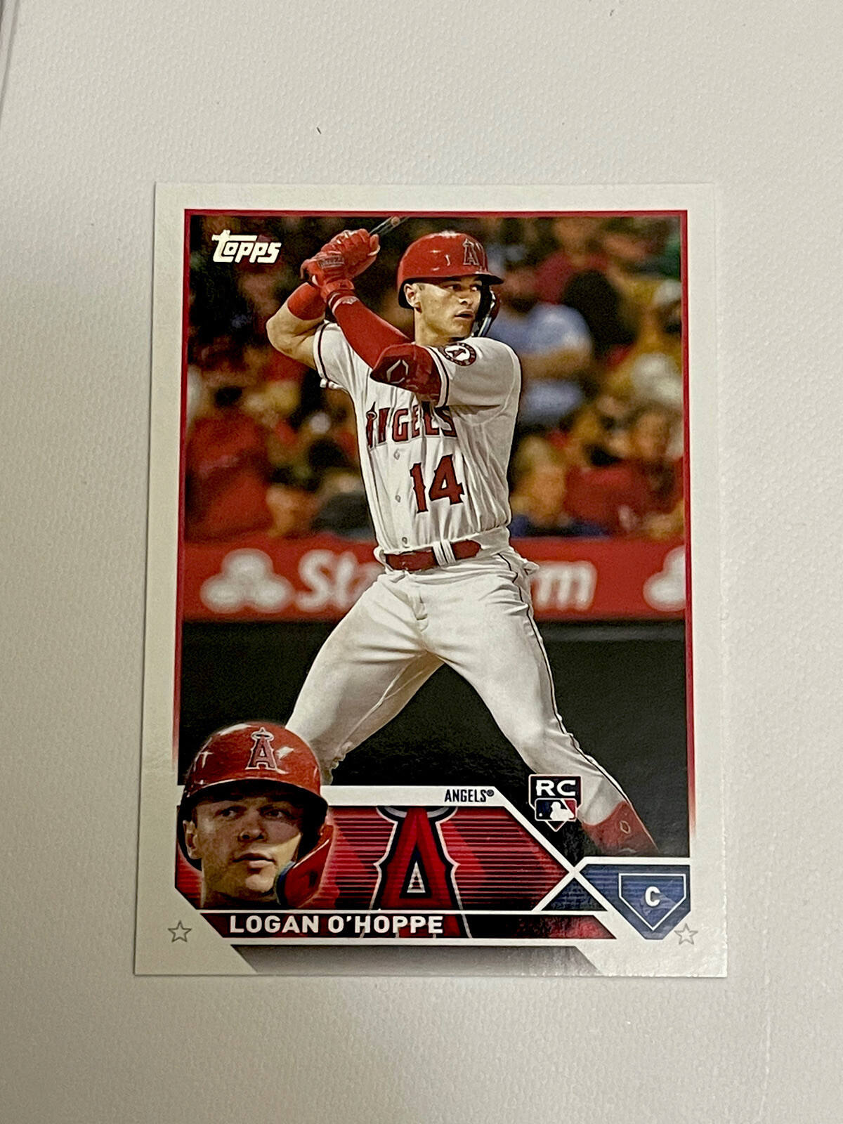 2023 Topps Series 2 Logan O Hoppe RC Advanced Stats Parallel /300 #363 Angels