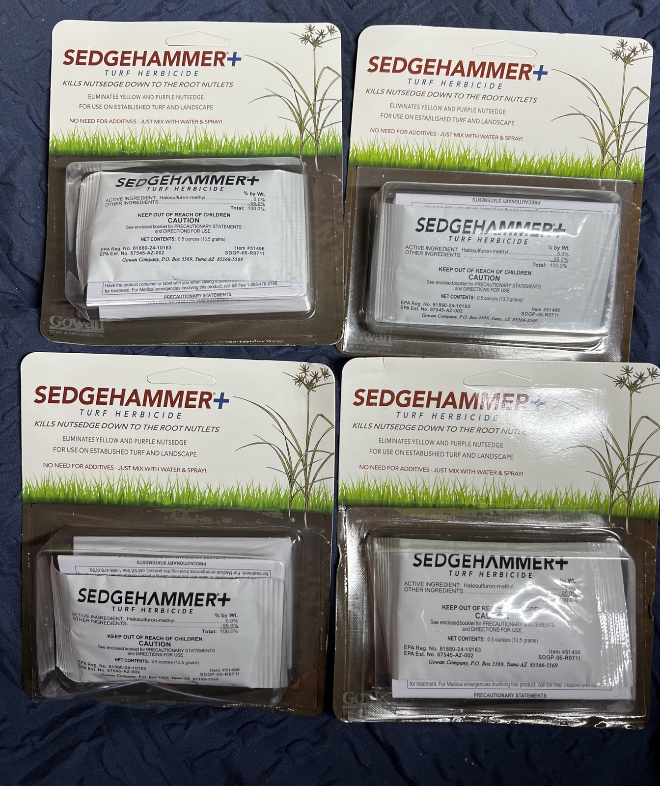 4 Pack Sedgehammer PLUS + Turf Herbicide Halosulfuron Controls Nutsedge