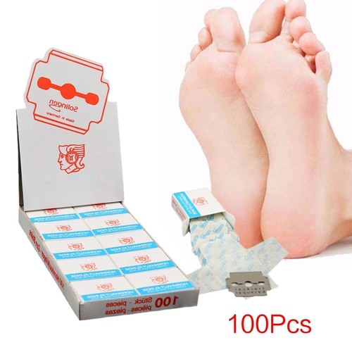 100Pcs Corn Plane Blades Set Pro Callus Rasp Tool Salon Pedicure Sharp Foot - Afbeelding 6 van 11