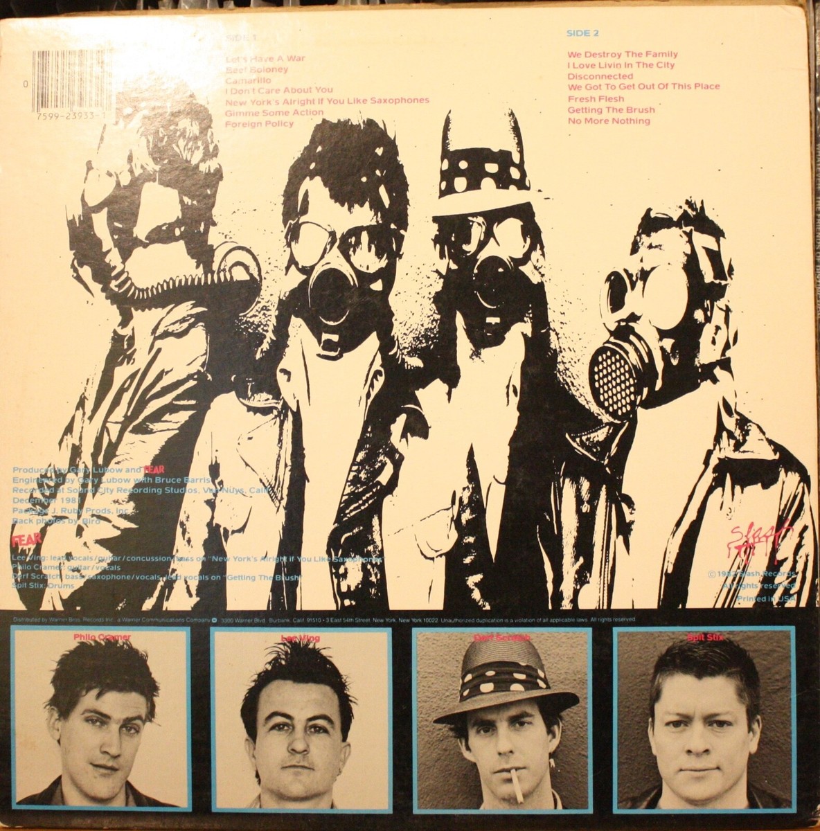 【Fear】VA LP FEAR **The Record** 1983 PUNK ROCK Reissue LP on SLASH 1