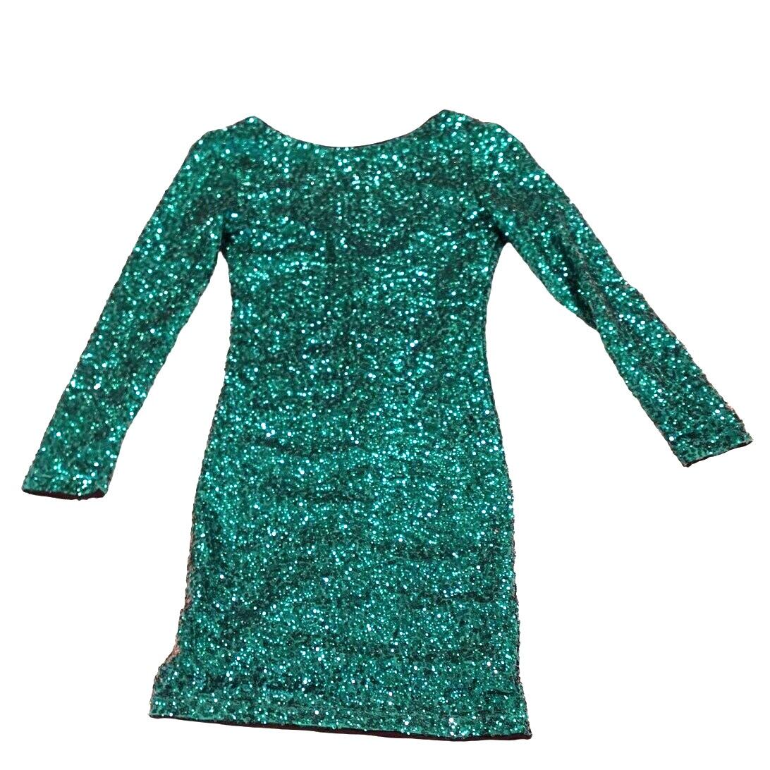 teal green sequin dress Mindy Halter Sequin Gown main image 1