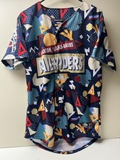 Yankees Angels MLB Oswald Peraza 2024 Game Used Worn Auto Rail Riders Jersey