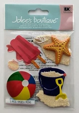 Jolee's Kids Beach Vacation Sand Toys Popsicle Starfish Scrapbooking Stickers