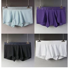High Quality Men's Ice Silk Non Marking Mid Waist Shorts Fashion Sexy Gay Boxers