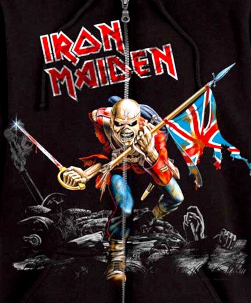 Iron Maiden Trooper アイアン・メイデン フード付きパーカー Iron Maiden - The Trooper Official Licensed Zip Up Hoodie New