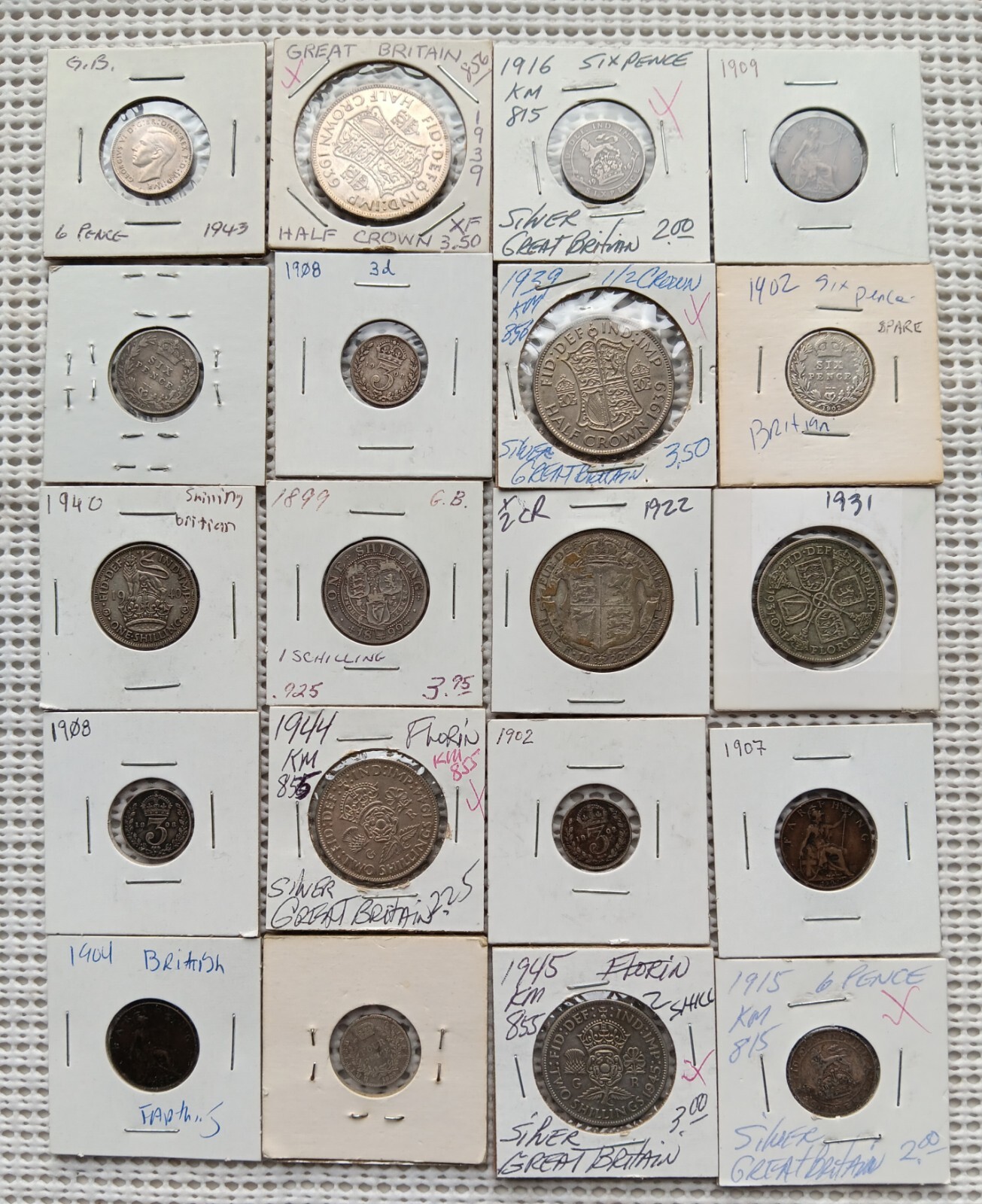 Great Britain 20 Coin Collection Assorted Denominations And Years UK Lot