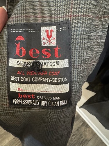 Vintage Best Coat Company Boston Season Mates All Weather fleece Lined Luxury Xl - Picture 6 of 8