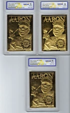 1996 Bleachers 23K Gold Hank Aaron Home Run King Graded WCG 10 Gem Mint (JBC453)