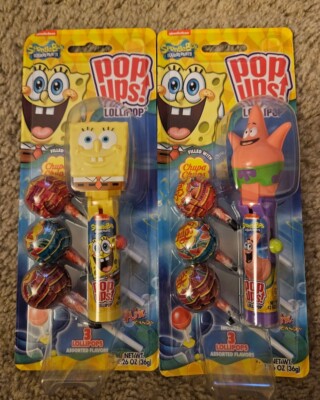 Nickelodeon Sponge Bob & Patrick Chupa Chups Candy Pop Ups! Lollipop New