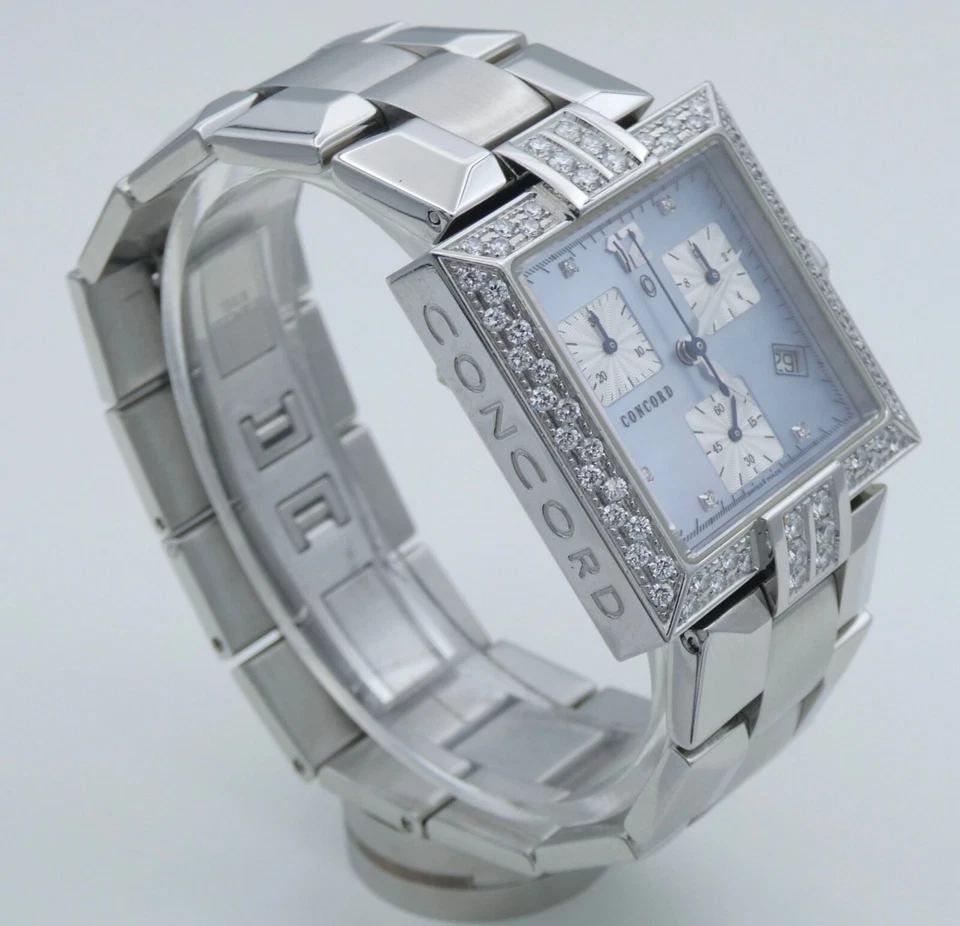 Concord Chronograph Damen Uhr Quartz mit Diamanten  Swiss Made - Bild 4 von 4