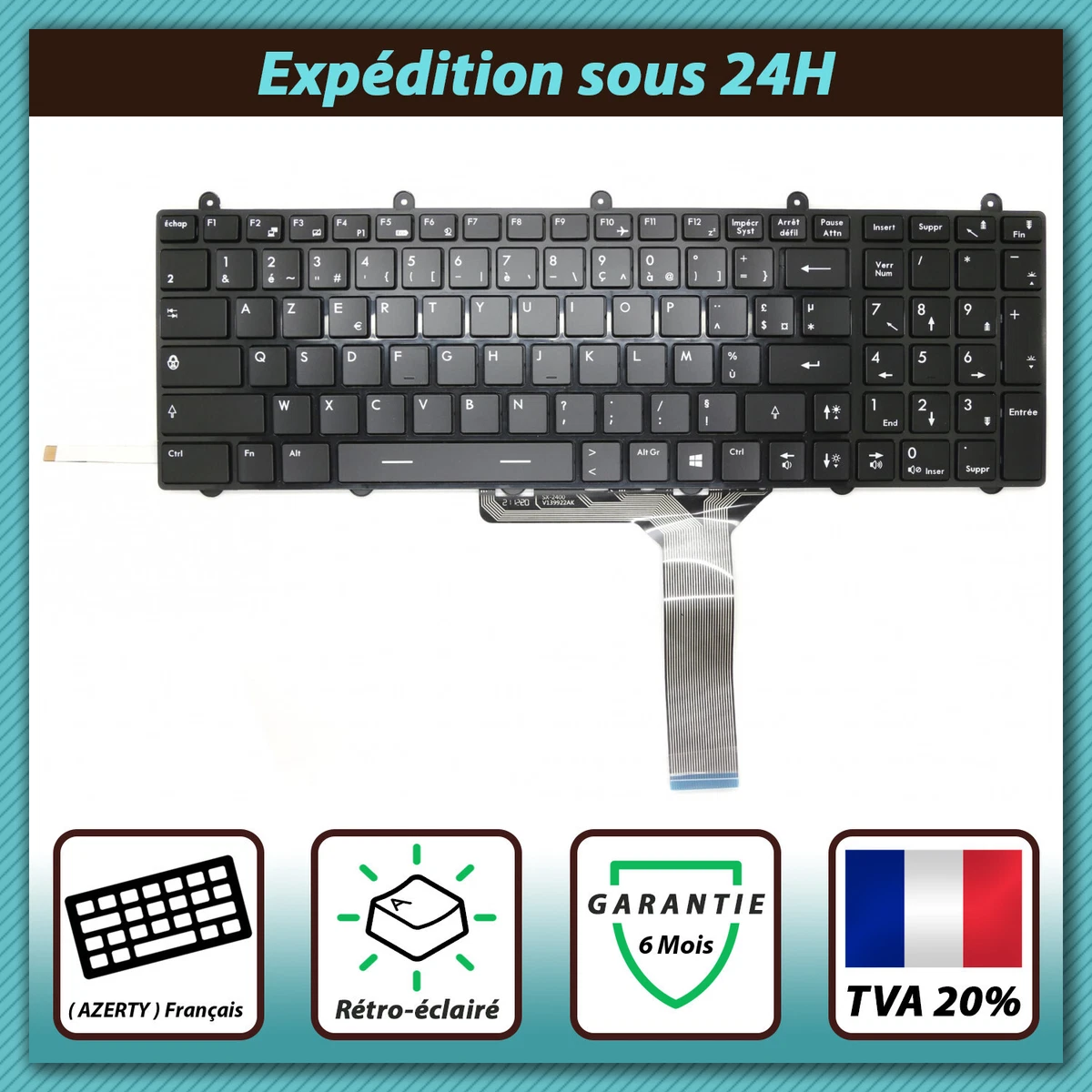 Touche De Rechange Pour Clavier MSI (modèles GX660R, GT683R, GE70...) – Une Pièce