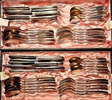 Vintage Tafelbesteck Alefa 40er Silber 48 teilig 12 Personen 50er Jahre Ostern