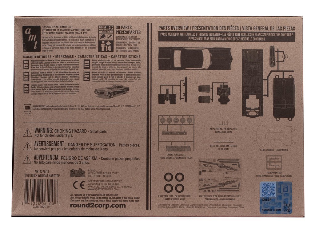 AMT1379 Plastic Model Kit 70 Buick Wildcat Hardtop 1/25 Scale New sealed in Box.