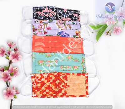 Indian Cotton Fashion Face Mask Cover Lot Washable Reusable Comfy Indian