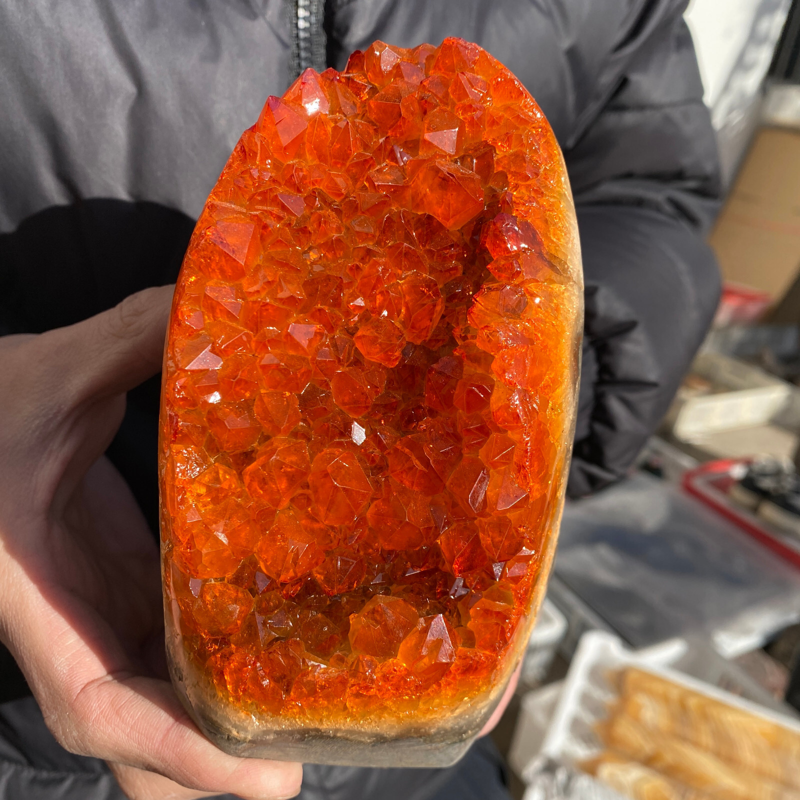 3.5LB Natural Citrine Geode Quartz Cluster Crystal Healing Specimen