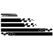 Stripe Graghic Sticker Racing Car Body Side Skirt Hood Rear Mirror Decal 5Pcs
