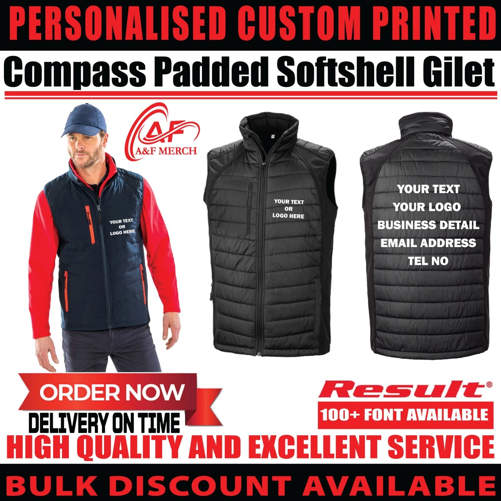 Personalised Custom Result Core Compass Padded Softshell Gilet Bodywarmer R238X
Opens in a new windo